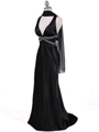 7120 Black Satin Evening Dress - Black, Alt View Thumbnail
