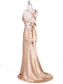 7120 Gold Satin Evening Dress - Gold, Back View Thumbnail