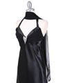 7121 Black Satin Evening Gown - Black, Alt View Thumbnail