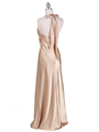 7122 Gold Satin Halter Evening Gown - Gold, Back View Thumbnail