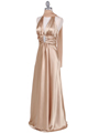 7122 Gold Satin Halter Evening Gown - Gold, Alt View Thumbnail