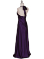 7122 Purple Satin Halter Evening Gown - Purple, Back View Thumbnail