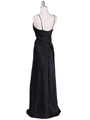 7123 Black Satin Evening Dress - Black, Back View Thumbnail