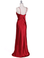 7123 Red Satin Evening Dress - Red, Back View Thumbnail