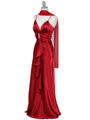 7123 Red Satin Evening Dress - Red, Alt View Thumbnail