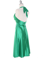 7129 Green Halter Cocktail Dress with Rhinestone Pin    - Green, Back View Thumbnail