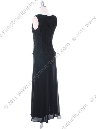 713 Black Mother of The Bride Dress - Black, Back View Medium
