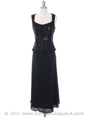 713 Black Mother of The Bride Dress, Black