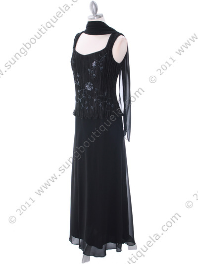 713 Black Mother of The Bride Dress - Black, Alt View Medium