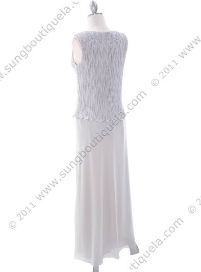 713 Silver Mother of The Bride Dress - Silver, Back View Medium