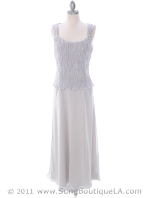 713 Silver Mother of The Bride Dress, Silver