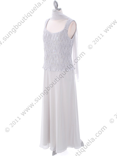 713 Silver Mother of The Bride Dress - Silver, Alt View Medium