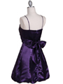 7151 Purple Satin Cocktail Dress - Purple, Back View Thumbnail