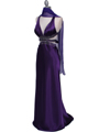 7153 Purple Satin Evening Dress - Purple, Alt View Thumbnail