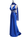 7153 Royal Blue Satin Evening Dress - Royal Blue, Alt View Thumbnail