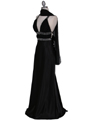 7154 Black Satin Evening Dress - Black, Alt View Thumbnail