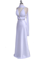 7154 White Satin Evening Dress - White, Alt View Thumbnail