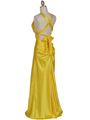 7154 Yellow Satin Evening Dress - Yellow, Back View Thumbnail