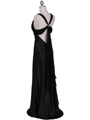 7157 Black Satin Evening Dress - Black, Back View Thumbnail