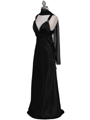 7157 Black Satin Evening Dress - Black, Alt View Thumbnail