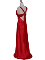 7157 Red Satin Evening Dress - Red, Back View Thumbnail