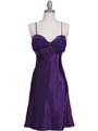 7166 Purple Cocktail Dress with Rhinestone Trim - Purple, Front View Thumbnail