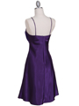 7166 Purple Cocktail Dress with Rhinestone Trim - Purple, Back View Thumbnail