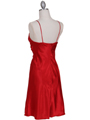 7168 Red Cocktail Dress with Rhinestone Pin - Red, Back View Thumbnail