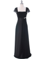 7302 Black Evening Dress - Black, Front View Thumbnail