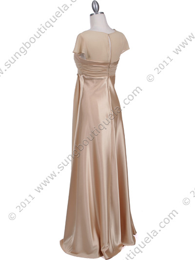 7302 Gold Evening Dress - Gold, Back View Medium