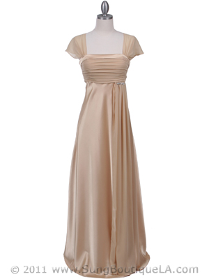 7302 Gold Evening Dress, Gold