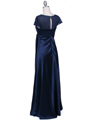 7302 Navy Evening Dress - Navy, Back View Thumbnail