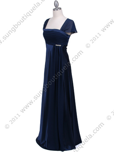 7302 Navy Evening Dress - Navy, Alt View Medium