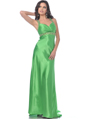 7504 Green Halter Evening Dress with Jeweled Straps - Green, Front View Thumbnail