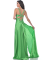 7504 Green Halter Evening Dress with Jeweled Straps - Green, Back View Thumbnail