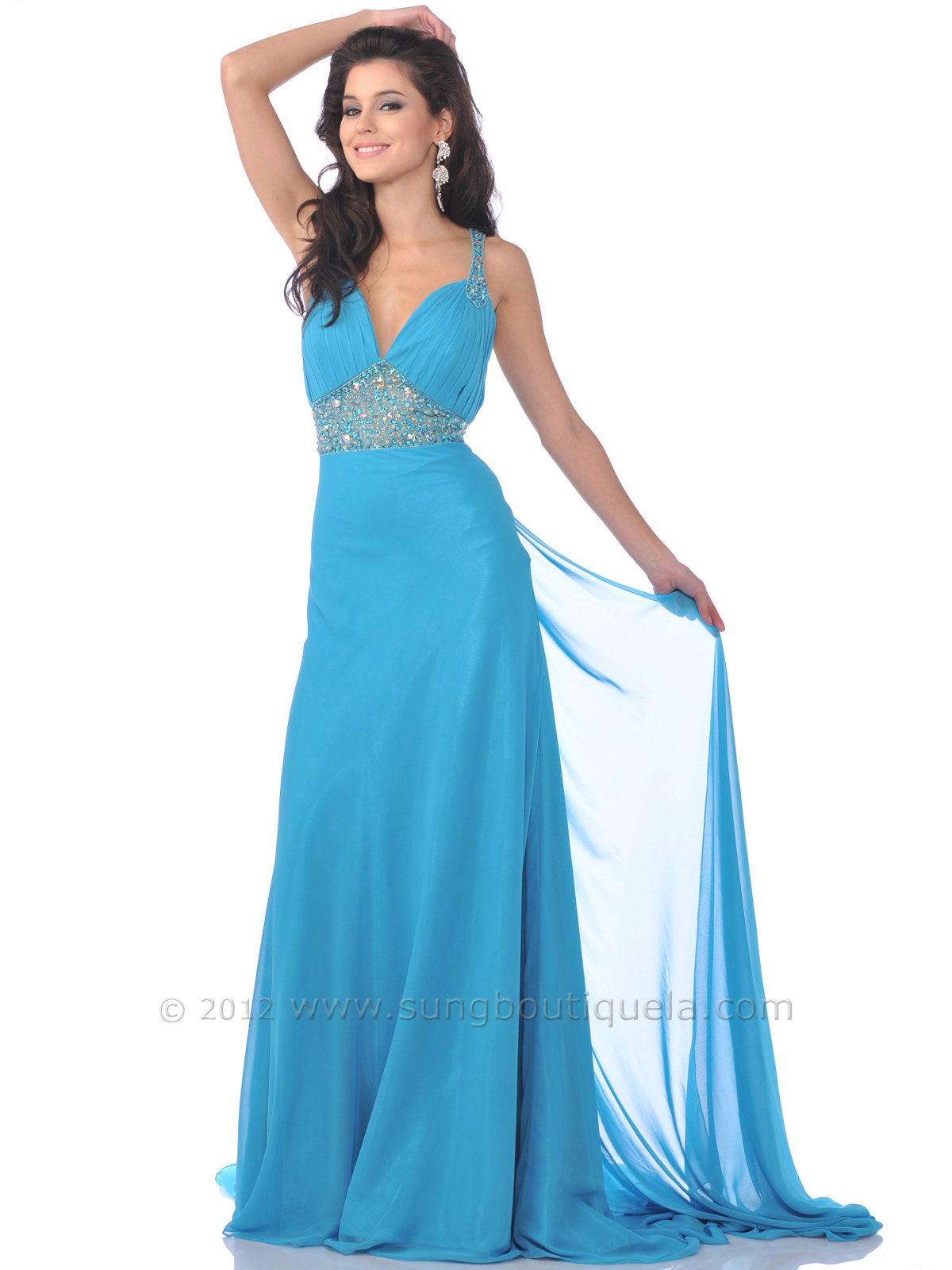 Chiffon Prom Dress with Train Sung Boutique L.A.