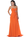 7540 Orange Strapless Prom Dress with Sparkling Sweetheart Neckline - Orange, Front View Thumbnail