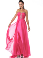 7562 Fuschia Sweetheart Chiffon Prom Dress - Fuschia, Front View Thumbnail