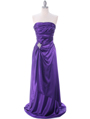 7700 Purple Charmeuse Evening Dress - Purple, Front View Thumbnail