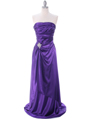 7700 Purple Charmeuse Evening Dress - Purple, Front View Thumbnail