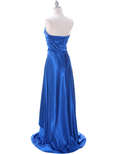 7700 Royal Charmeuse Evening Dress - Royal Blue, Back View Medium