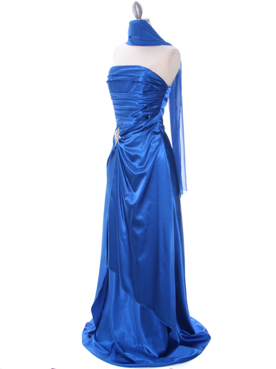 7700 Royal Charmeuse Evening Dress - Royal Blue, Alt View Medium