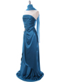 7700 Teal Charmeuse Evening Dress - Teal, Alt View Thumbnail
