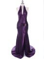 7701 Dark Purple Evening Dress - Dark Purple, Front View Thumbnail