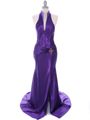 7701 Purple Evening Dress - Purple, Front View Thumbnail