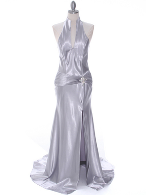 7701 Silver Evening Dress, Silver