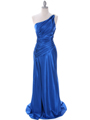 7702 Royal Blue Evening Dress with Rhinestone Straps - Royal Blue, Front View Thumbnail