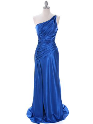 7702 Royal Blue Evening Dress with Rhinestone Straps, Royal Blue