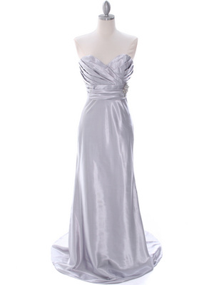 7704 Silver Evening Dress, Silver