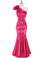 7710 Fuschia Evening Dress - Fuschia, Front View Thumbnail